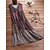 cheap Plus Size Dresses-Women&#039;s Plus Size Dress Maxi long Dress Swing Dress Sleeveless Tribal Fake two piece Spring Summer Casual Blue Purple Brown XL XXL XXXL 4XL 5XL / Cotton / V Neck / Cotton