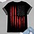 billige Bedst sælgende toppe-Dame Plus størrelse Toppe T-shirt Grafisk Flag Trykt mønster Kortærmet Rund Hals Basale Sort Stor størrelse XL XXL 3XL 4XL 5XL / Plusstørrelser / Ferie / Plusstørrelser