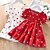 preiswerte Kleider für Babys-Kinder Wenig Kleid Mädchen Paisley-Muster Bedruckt Rote Weiß Midi Chiffon Kurzarm Aktiv Kleider Sommer Regular Fit 2-9 Jahre