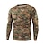 cheap Hunting Clothing-Men&#039;s Camo / Camouflage Hiking Tee shirt Camouflage Hunting T-shirt Long Sleeve Outdoor Quick Dry Breathable Soft Sweat wicking Spring Summer Cotton Polyester Top Camping / Hiking Hunting Fishing