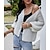 abordables Cardigans-Cardigan Femme Couleur unie Acrylique Normal Standard Pull Cardigans L&#039;autume Printemps Col en V Bleu Violet Jaune / Manches Longues