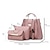 cheap Bags-Women&#039;s Bags PU Leather Bag Set 3 Pcs Purse Set Zipper Tassel Shopping Bag Sets Handbags White Black Red Blushing Pink