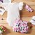 cheap Bottoms-Baby Girls&#039; Basic Floral Bow Print Short Sleeve Regular Clothing Set White