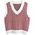 cheap Sweaters-Women&#039;s Sweater Vest V Neck Knit Acrylic Knitted Spring Fall Cropped Sleeveless Houndstooth Black White Pink S M L