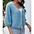 abordables Cardigans-Cardigan Femme Couleur unie Acrylique Normal Standard Pull Cardigans L&#039;autume Printemps Col en V Bleu Violet Jaune / Manches Longues