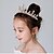 abordables Niño Tocados-1 piezas niños / niñas pequeñas tocado de la corona princesa niña corona diadema de cristal dorado congelado cumpleaños accesorio para el cabello
