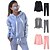 preiswerte Two Piece Sets-Damen Patchwork 2 Teile Trainingsanzug Jogginganzug Casual Langarm Winter warm halten Atmungsaktiv Weich Fitness Laufen Joggen Sportbekleidung Sportkleidung Einfarbig Dunkelgrau Schwarz Rosa