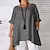 cheap Plus Size Tops-Women&#039;s Plus Size Tops Blouse Shirt Long Sleeve Patchwork Basic Round Neck Cotton Blend Daily Going out Fall Spring