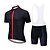 abordables Vêtements de cyclisme-Cuissard à bretelles en jersey pour hommes ensembles noirs vêtements de vélo à manches courtes