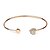 baratos Braceletes-pulseira de ouro rosa oneon para mulheres pulseira de punho de manga pulseiras de arame aberto ajustável para meninas meninas
