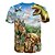 abordables T-shirts et chemises pour garçons-T-shirt Garçon Enfants Manches Courtes Dinosaure 3D effet Animal Imprimé Vert-de-gris Enfants Hauts Eté Actif Usage quotidien Standard 4-12 ans