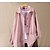 cheap Plus Size Tops-Women&#039;s Plus Size Coat Button Daily Wear Button Down Collar Fall Spring Regular Pink Navy Blue L XL 2XL 3XL 4XL