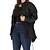 cheap Plus Size Outerwear-Women&#039;s Plus Size Coat Elastic Drawstring Design Plain Work Round Neck Long Sleeve Fall &amp; Winter Long Black XL XXL 3XL 4XL