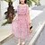 cheap Girls&#039; Dresses-Kids Little Girls&#039; Dress Flower Sundress Holiday Blushing Pink Chiffon Knee-length Sleeveless Sweet Dresses Summer