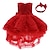 cheap Girls&#039; Dresses-Kids Toddler Little Girls&#039; Dress Solid Colored Lace Red Above Knee Sleeveless Streetwear Sweet Dresses All Seasons