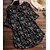abordables Hauts grande taille-Femme Grande taille Hauts Chemisier Chemise Floral Demi Manches Col Rond Polyester Casual Automne Printemps Noir / Grande Taille / Grande Taille