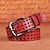 baratos Belts-Mulheres Cinto para a Cintura Diário Esportes Social Trabalho Café Vermelho Cinto Côr Sólida / Marrom