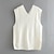 cheap Sweaters-Women&#039;s Vest Solid Color Casual / Daily Sleeveless Sweater Cardigans Spring Summer V Neck Gray khaki White