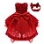 cheap Girls&#039; Dresses-Kids Toddler Little Girls&#039; Dress Solid Colored Lace Red Above Knee Sleeveless Streetwear Sweet Dresses All Seasons