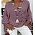 cheap Plus Size Tops-Women&#039;s Plus Size Tops Blouse Shirt Floral Print Long Sleeve V Neck Spring Summer White Purple Blushing Pink Big Size XL XXL 3XL 4XL 5XL