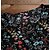 baratos Blusas Plus Size-Mulheres Plus Size Blusas Blusa Camisa Social Floral Meia Manga Decote Redondo Poliéster Casual Outono Primavera Preto / Tamanho Grande / Tamanho Grande