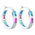 billige Moteøreringer-opal runde fargerike overdrevne øredobber smykker c-formet australsk hvit stein
