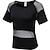 cheap Exercise, Fitness &amp; Yoga Clothing-YUERLIAN Women&#039;s Crew Neck Yoga Top Patchwork Summer Solid Color White Black Yoga Fitness Gym Workout Mesh Tee Tshirt Top Short Sleeve Sport Activewear Stretchy Breathable Quick Dry Lightweight