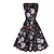baratos Fantasias &amp; Cosplay-Audrey Hepburn Retro Vintage Anos 50 Vestido Coquetel Vestido antigo Vestidos Vestido de uma linha Vestido de chá Vestido de formatura Mulheres Ocasiões Especiais Preto Vintage Cosplay Sem Manga