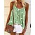 cheap Tops &amp; Blouses-Women&#039;s Tank Top Camis Pink Blue Green Star Moon Pleated Holiday Beach Casual Round Neck S