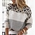 billige Sweaters-Dame Pullover trøje Jumper Strikke Tynd Rund hals Leopard Daglig I-byen-tøj Stilfuld Afslappet Vinter Efterår Gul Lyserød S M L