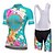 cheap Cycling Clothing-Women&#039;s Short Sleeve Cycling Jersey with Bib Shorts Summer Spandex Green Floral Botanical Bike Quick Dry Sports Floral Botanical Mountain Bike MTB Road Bike Cycling Clothing Apparel / Stretchy