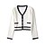 preiswerte Strickjacken-Damen Pullover Volltonfarbe Langarm Pullover Strickjacken V-Ausschnitt Weiß Schwarz