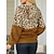 cheap Women&#039;s Clothing-Women&#039;s Teddy Coat Spring &amp;  Fall Winter Street Daily Regular Coat Warm Sports Regular Fit Sporty Casual Jacket Long Sleeve Patchwork Leopard Green White Red / Fleece / Wet and Dry Cleaning