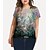 cheap Plus Size Tops-Women&#039;s Plus Size Tops T shirt Floral Graphic Print Short Sleeve Crewneck Basic Green Big Size XL XXL 3XL 4XL 5XL / Holiday
