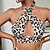 cheap Tank Tops-Women&#039;s Beach Crop Top Tank Top Vest Leopard Cut Out Print Halter Neck Basic Streetwear Tops Slim Khaki