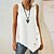 cheap Tank Tops-Women&#039;s Tank Top T shirt Tee Vest Pink Gray White Print Plain Daily Beach Sleeveless Round Neck Streetwear Regular Loose Fit S