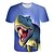 abordables Camisetas y camisas para niños-Niños Chico Camiseta Manga Corta Dinosaurio Impresión 3D Animal Estampado Verde grisáceo Azul marinero Gris negro Niños Tops Verano Activo Ropa Cotidiana Ajuste regular 4-12 años