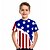 baratos Conjuntos para Meninos-Infantil Para Meninos Camisa Manga Curta bandeira americana Impressão 3D Gráfico Bandeira Estampado Azul Crianças Blusas Verão Activo Roupa Diária Normal 4-12 anos