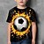 abordables Sets de Vêtements pour Garçons-T-shirt Garçon Enfants Manches Courtes 3D effet Football Imprimé Noir Enfants Hauts Eté Actif Usage quotidien Standard 4-12 ans
