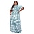 cheap Plus Size Dresses-Women&#039;s Plus Size Graphic Two Piece Dress U Neck Short Sleeve Hot Fashion Spring Summer Maxi long Dress Dress
