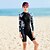 abordables Beach Dresses-Mujer Traje de buceo Elastán Bañadores Body SPF50 Protección solar UV Resistente a los UV Elástico Manga Corta Cremallera delantera - Natación Buceo Surf Submarinismo Pintura Verano / Secado rápido