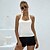 economico Intimo alla moda-Per donna Camis Liscio All&#039;americana Schiena scoperta Sensuale Tropicale Stile da spiaggia Top Blu Fucsia Bianco