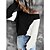 cheap Sweaters-Women&#039;s Pullover Sweater Color Block Knitted Cotton Stylish Casual Long Sleeve Loose Sweater Cardigans Fall Winter Round Neck Black+White Pink+Orange White+Blue / Holiday / Work