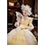 cheap Cosplay &amp; Costumes-Princess Shakespeare Gothic Rococo Vintage Inspired Medieval Prom Dress Dress Party Costume Masquerade Women&#039;s Costume Golden Vintage Cosplay 3/4-Length Sleeve Party Masquerade Homecoming Ball Gown