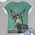 abordables Hauts grande taille-Femme Grande taille Hauts T shirt Tee Graphic Animal Manches Courtes Imprimer basique Preppy Ras du cou Jersey de coton et spandex du quotidien Vacances Printemps Eté Vert Bleu / Grande Taille