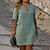 cheap Plus Size Collection-Women&#039;s Solid Color Shift Dress V Neck Half Sleeve Basic Casual Summer Daily Holiday Knee Length Dress Dress