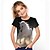 billige piges 3d t-shirts-Børn Pige T-shirt Kortærmet Regnbue 3D-udskrivning Hest Skole Daglig udendørs Aktiv Basale 3-12 år / Sommer