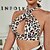 cheap Tank Tops-Women&#039;s Beach Crop Top Tank Top Vest Leopard Cut Out Print Halter Neck Basic Streetwear Tops Slim Khaki