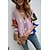 cheap Cardigans-Women&#039;s Cardigan Color Block Color Block Knitted Stylish Casual Long Sleeve Sweater Cardigans Fall Winter Spring V Neck Blushing Pink Apricot / Loose