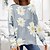 cheap Sweaters-Women&#039;s Sweater Co-ords Pullover Sweater Jumper Pullover Round Neck Knit Polyester Flower Fall Winter Causal Daily Casual Long Sleeve Daisy Green Light Grey Dark Gray S M L